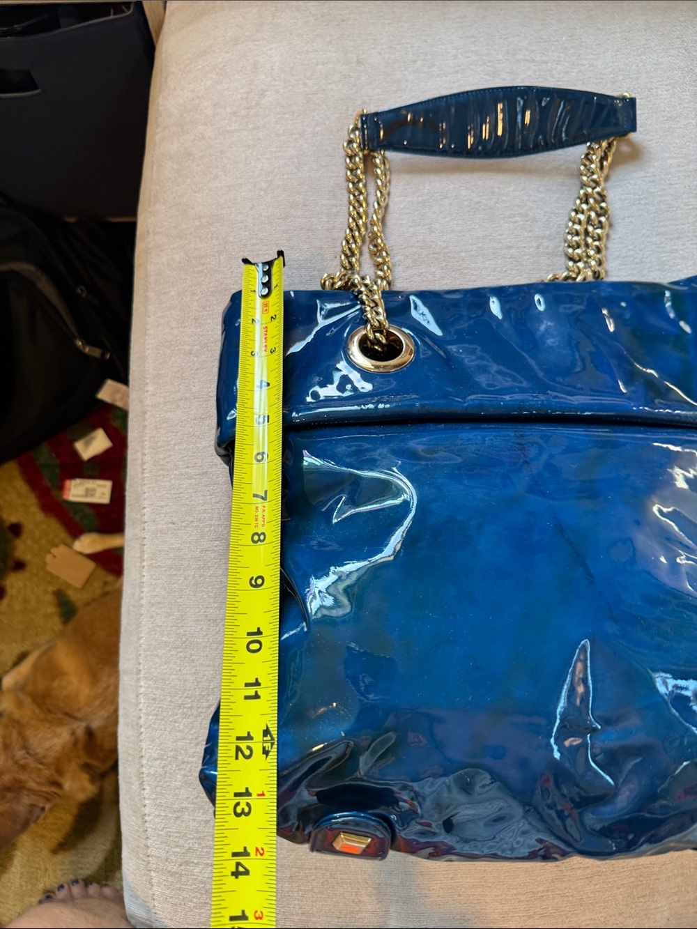 HTF Christian Louboutin Cyclope Patent Leather Chain Tote Bag - Picture 2 of 16